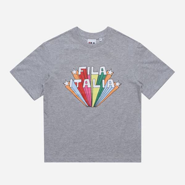 Camisetas Manga Corta Fila Niños Gris - Rainbow Crew Neck S/S - España 849251ASB